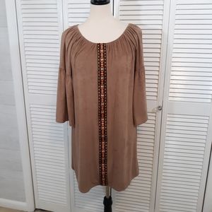 Emma Rose faux suede embroidery dress medium